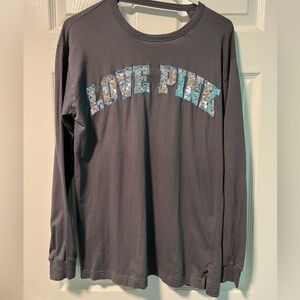 PINK Victoria's Secret Gray Top with Sequins size Small